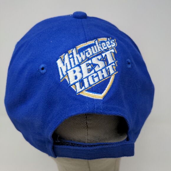 Milwaukee's Best Light Strapback Hat Blue OSFA Embroidered Logo Cards Poker - Picture 10 of 13